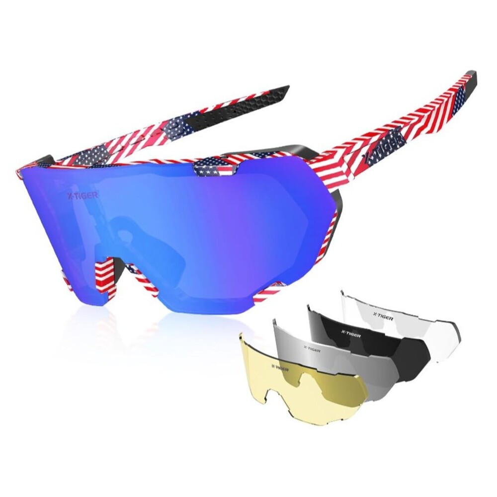 Polarized Cycling Glasses Men Women UV400 5 Interchangeable Lenses Sport
